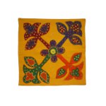 Housse coussin jaune patchwork