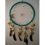 Dream catcher cuir 32 cm vert