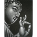Tableau Bouddha argent vitakarta