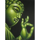 Tableau Bouddha vert vitakarta