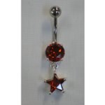 Piercing nombril red star