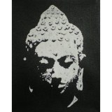 Petit tableau gris Bouddha le bienveillant