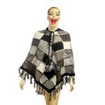 Poncho patchwork chamois