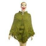 Poncho vert chiné
