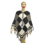 Poncho patchwork damier