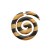 Boucle d'oreille bicolore grande spirale