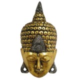 Grand masque bouddha doré