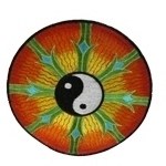 Ecusson rond yin yang soleil