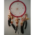Dream catcher cuir rose