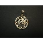 Pendentif argent rond Om