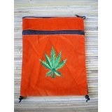 Sac passeport orange à  feuille