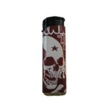 Briquet crâne blanc fond marron