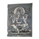 Tenture Shiva trident céladon