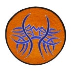 Ecusson tribal bleu/orange