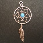 Pendentif attrape rêves turquoise