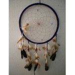 Dream catcher cuir 32 cm violet