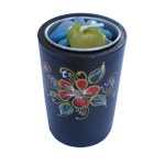Bougeoir cylindrique en bois peint