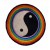 Ecusson yin yang arc en ciel