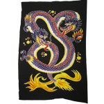 Paréo dragon bleu 2 têtes