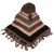 Poncho laine marron/gris