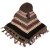 Poncho laine marron/gris