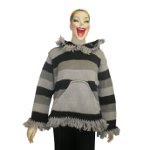 Pull pompon noir et gris