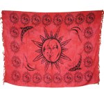 Tenture paréo soleil et dauphins rose