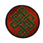 Ecusson noeud tibétain rouge 