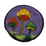 Ecusson trio de champignons mauve