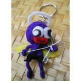 Porte clés poupée Cupidon violet