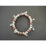 Bracelet perles marron et pampilles
