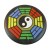 Badge Yin Yang M hexagone multicolore