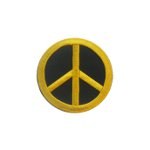 Ecusson peace & love jaune satiné