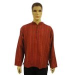 Chemise grenat rayures brodées color