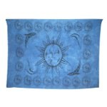 Tenture lune et soleil bleu