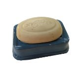 Porte savon en céramique bleu acier