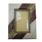 Cadre photo nature rectangle moyen marron et beige 