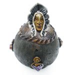 Porte encens coco tête d'Indien