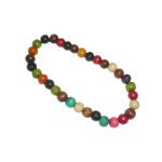 Collier grosses perles bois multicolore