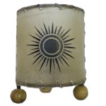 Bougeoir en peau rond soleil