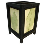 Lampe th feuilles vertes