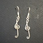 Boucles d'oreille en argent Clé de sol