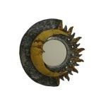 Miroir union lune dorée et soleil