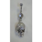 Piercing nombril crâne en strass