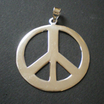 Pendentif argent peace and love grand modèle