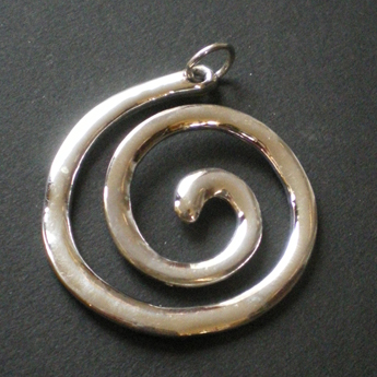 Pendentif argent spirale épaisse