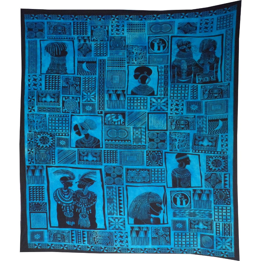 Maxi tenture patchwork africa bleu