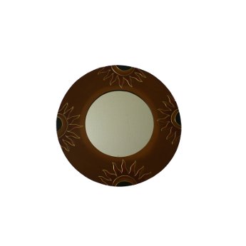 Miroir quatre demi soleil orange