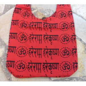 Besace Om sanskrit rouge