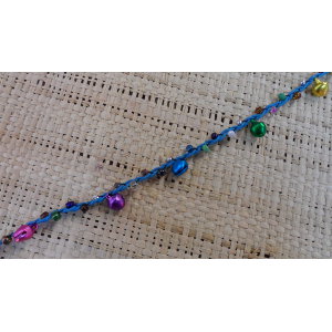 Bracelet de cheville bleu à grelots  rainbow